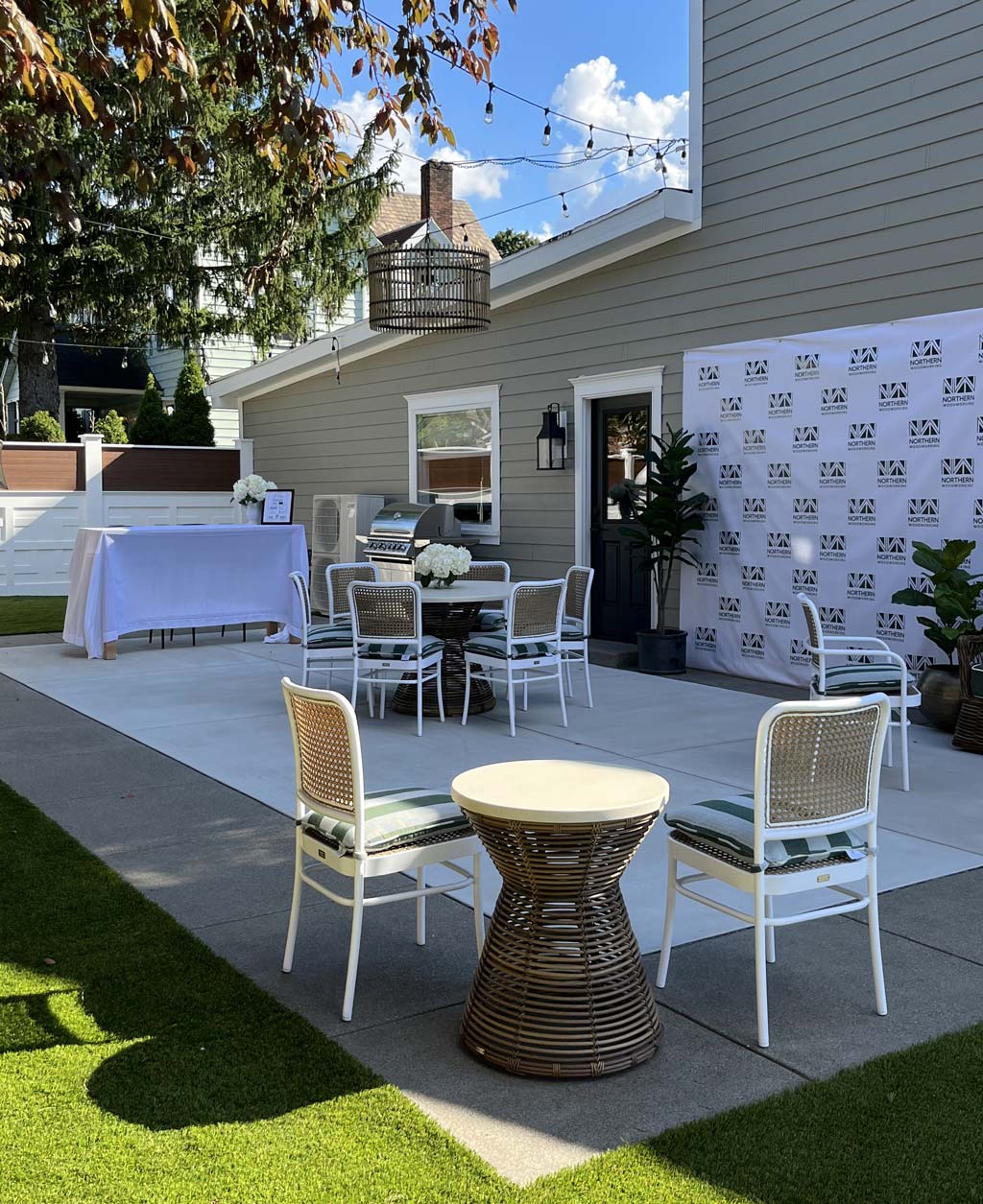 Northern woodworking event and a decorated outdoor space