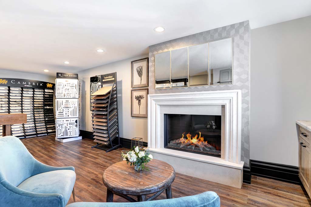 Modern fireplace setup